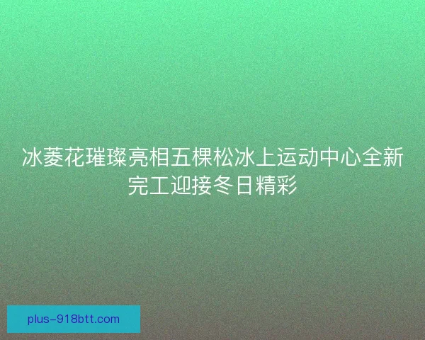 冰菱花璀璨亮相五棵松冰上运动中心全新完工迎接冬日精彩